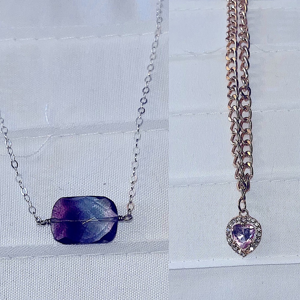 GORGEOUS 2 Necklace Bundle (🩶💜)&(⭐️🎀)